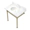 Kingston Brass KVPB36MOQ7 36-Inch Carrara Marble Console Sink, Marble White/Brushed Brass KVPB36MOQ7 - alternate 1